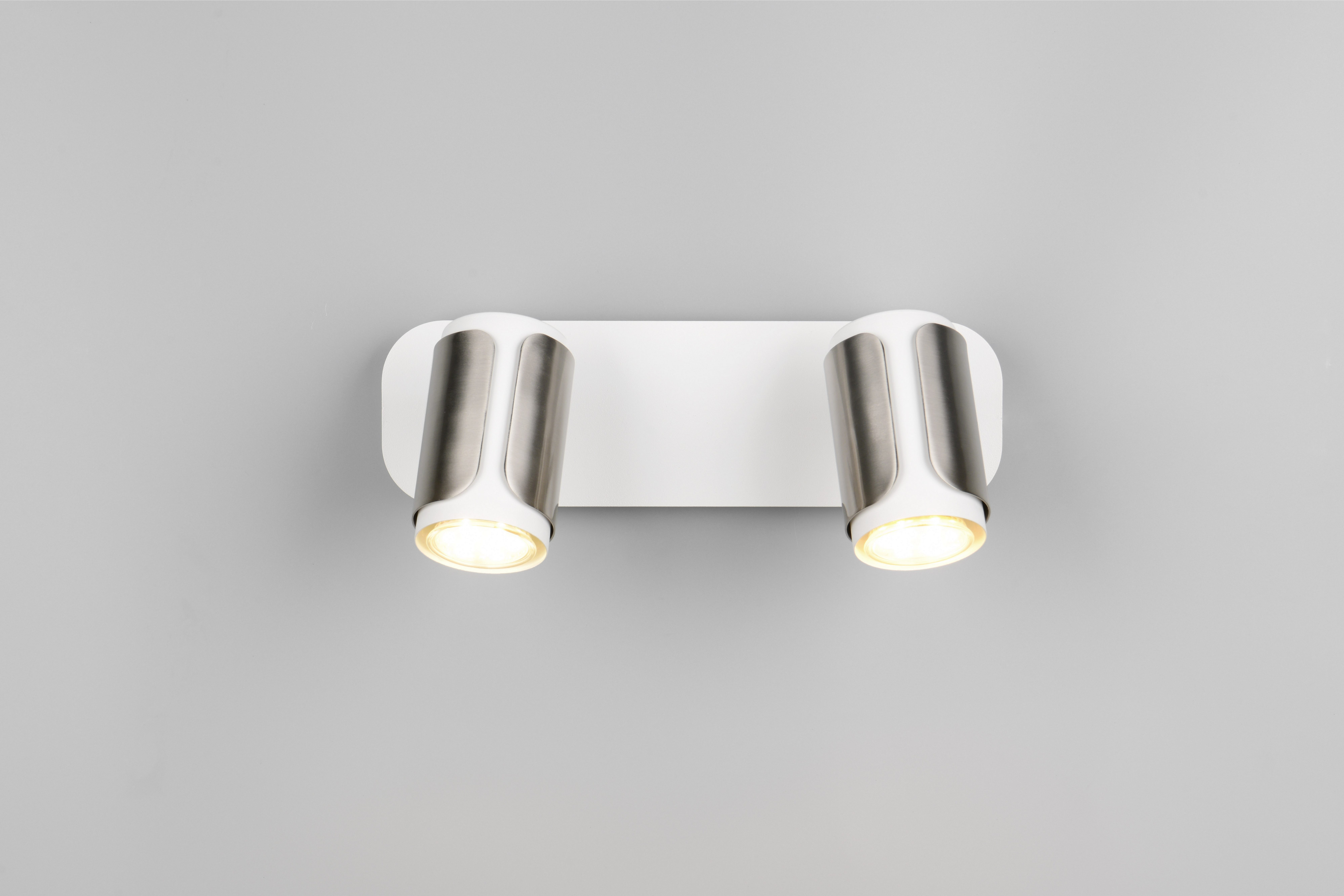 TRIO Leuchten Deckenstrahler GILLAN, Spot 2-flammig, exkl 2x GU10 max 10W, 30x16x12 cm (B/H/T), Leuchtmittel wechselbar, warmweiß - kaltweiß, als Wandstrahler oder Deckenstrahler montierbar, Spots schwenkbar