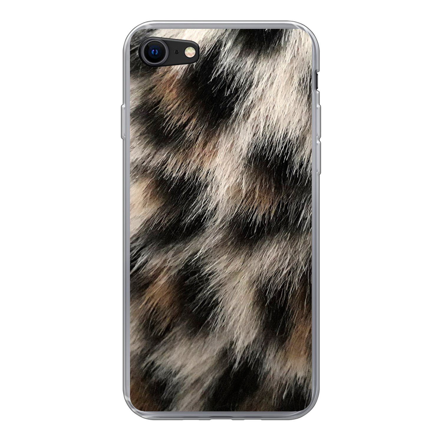 MuchoWow Handyhülle für Apple iPhone 8 Nahaufnahme Pantherdruck, Smartphone-Bumper, Print, Handy Schutzhülle Dünn