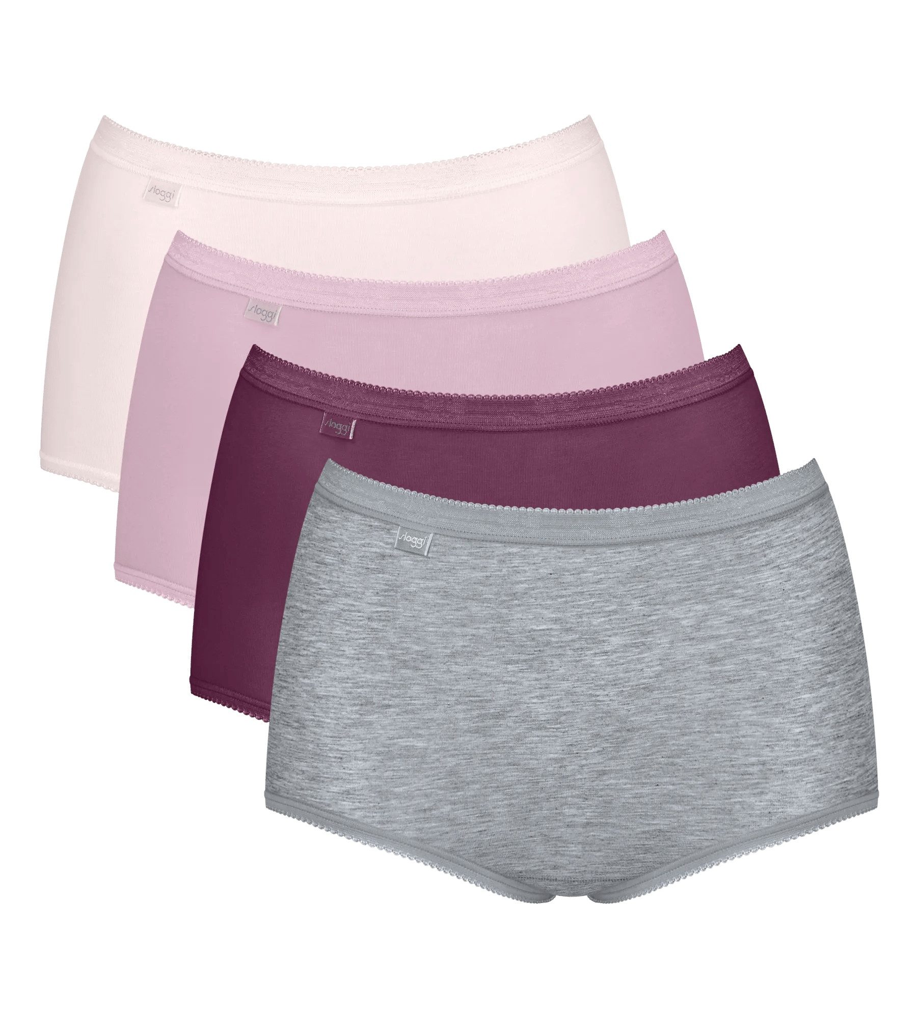sloggi Maxislip Basic+ Maxi (4er Pack) perfekter Sitz, besonders weiche Nähte, Cotton-Mix, Multipack