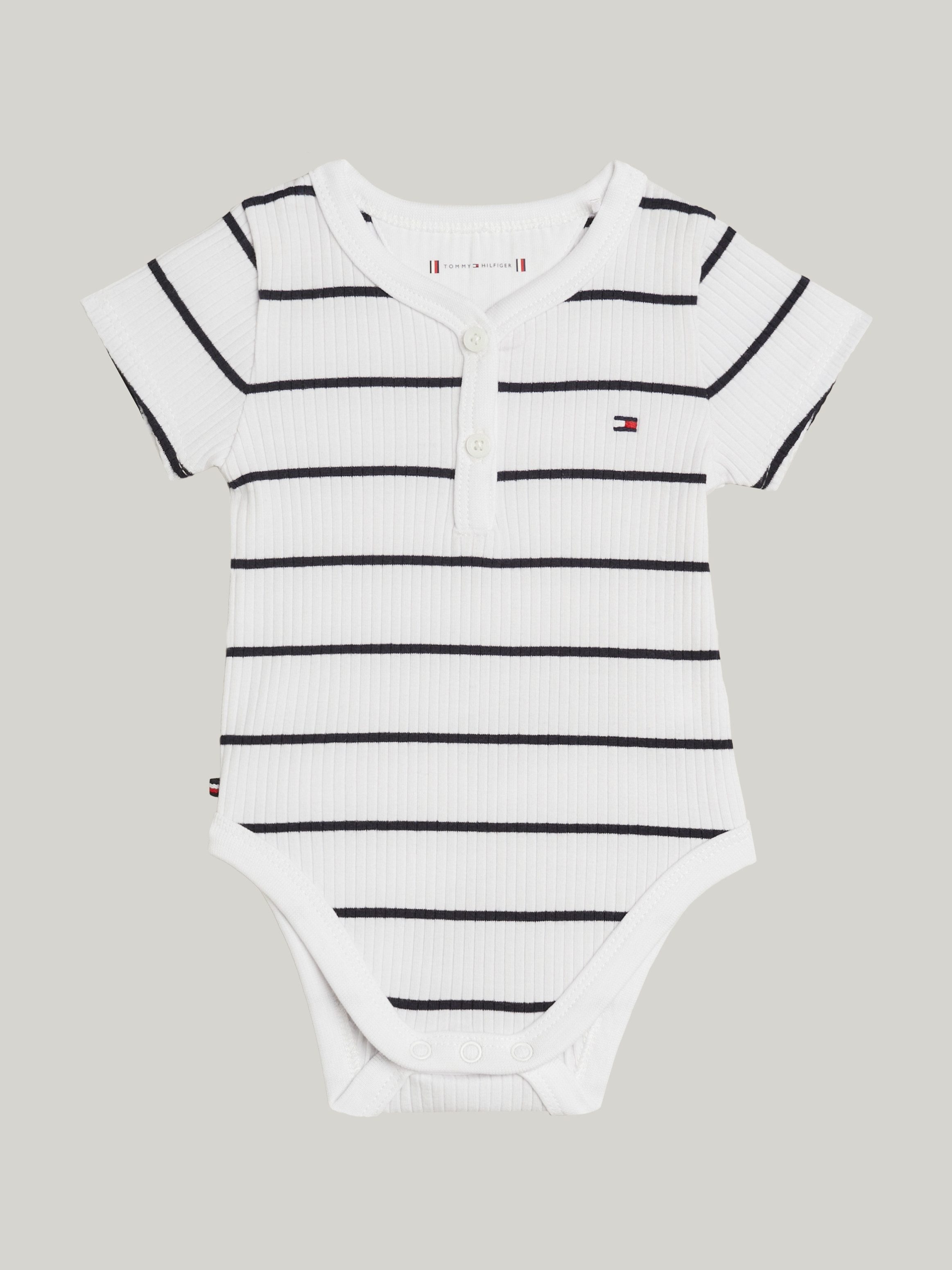 Tommy Hilfiger Kurzarmbody BABY STRIPED RIB BODY S/S Baby bis 2 Jahre