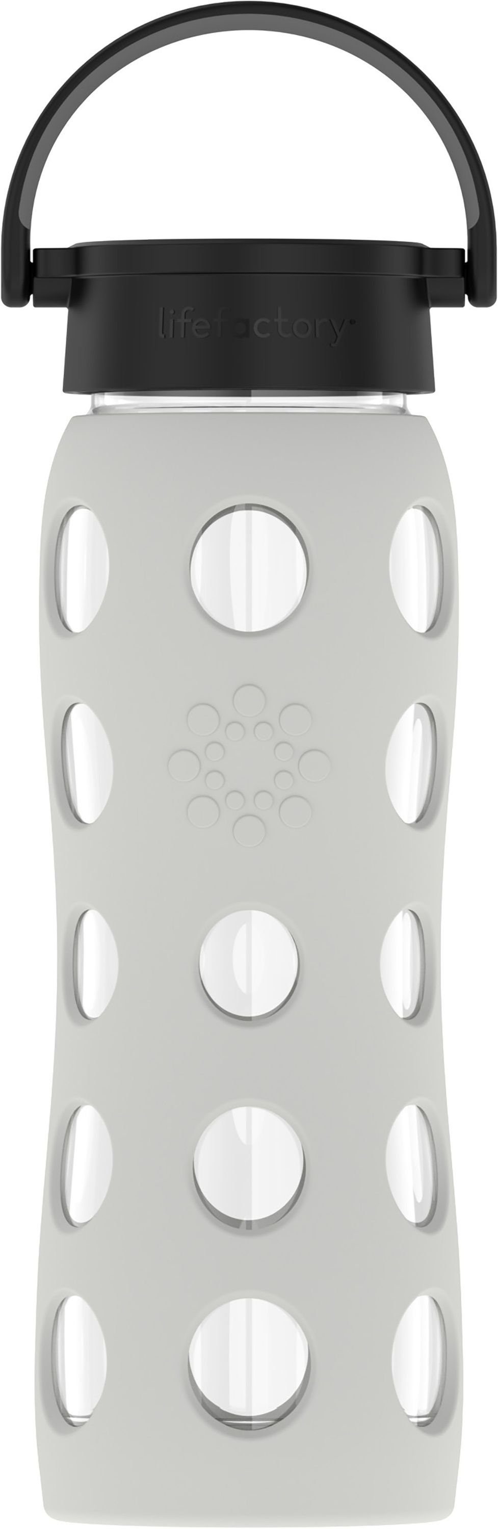Glas mit Lifefactory Silikonhülle Grey 650ml und Lifefactory Schraubverschluss, Cool Babyflasche, Flasche