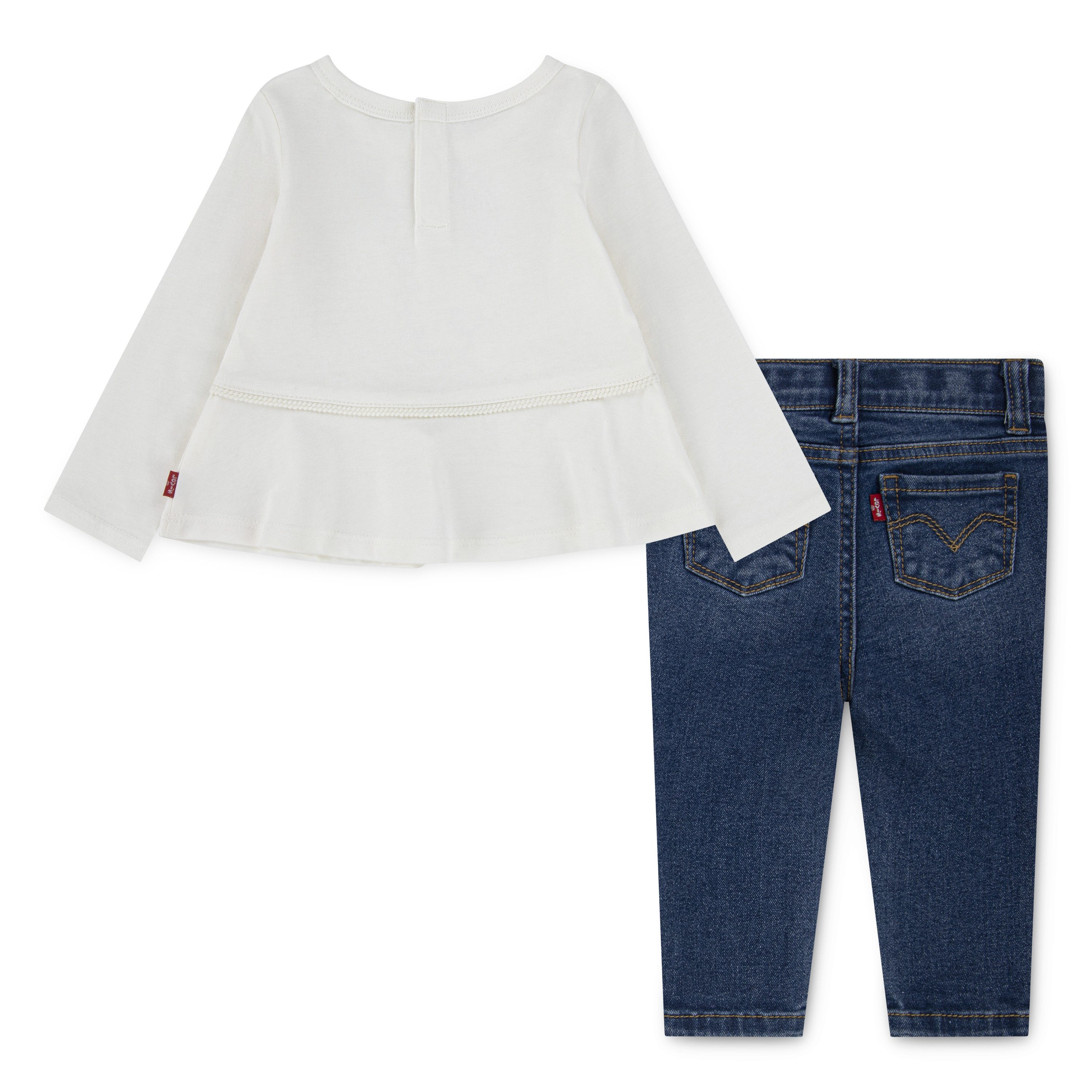 Levi's® Kids Langarmshirt & Hose LVG WESTERN PEPLUM TOP,JEANS (Set, 2-tlg) süßes Denim-Outfit im Western-Style, for Girls