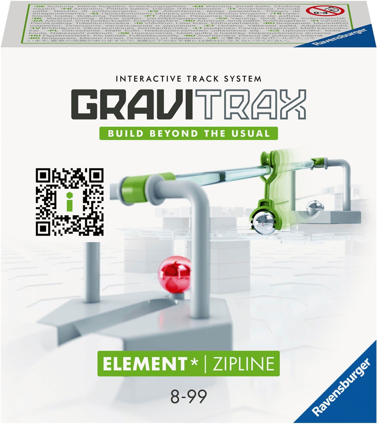 Ravensburger Kugelbahn-Bausatz GraviTrax Element Zipline, Made in Europe; FSC®- schützt Wald - weltweit
