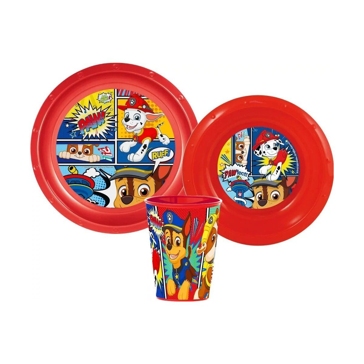 PAW PATROL Kindergeschirr-Set Paw Patrol Comic Geschirrset, Kunststoff-Set