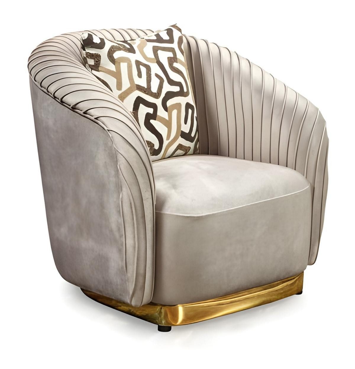 Sessel Eleganter Relaxsessel in Beige mit hochwertiger Polsterung