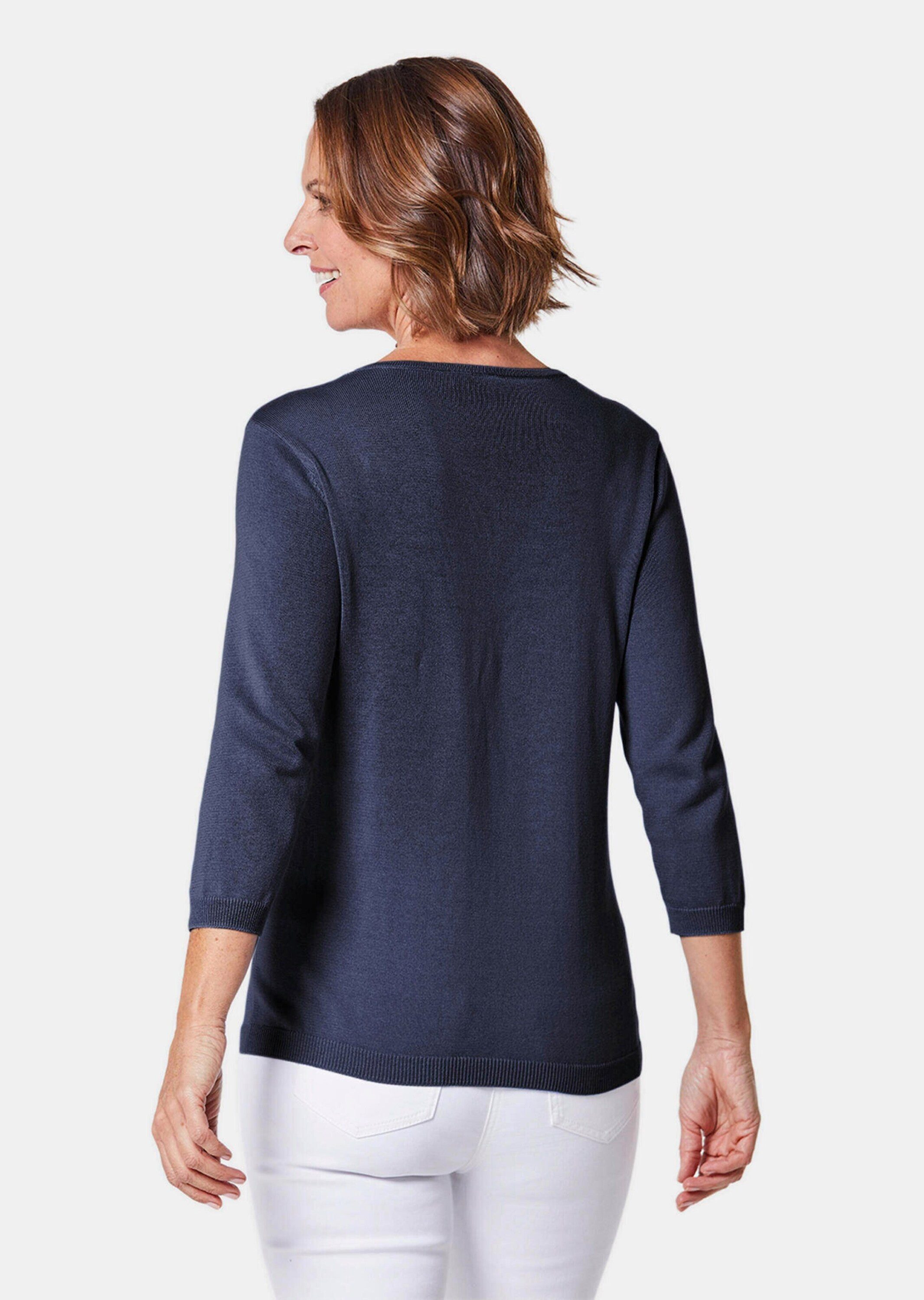 GOLDNER Strickpullover Unkomplizierter Pullover mit V-Ausschnitt günstig online kaufen