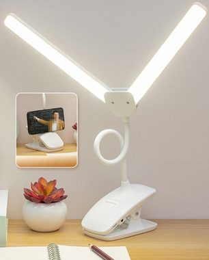 autolock LED Leselampe Klemmlampe Bett - Dimmbar Leselampe Buch Klemme Augenschutz Led, Multi Modi Bettlampe, USB,Leselampe 360° Nachttisch