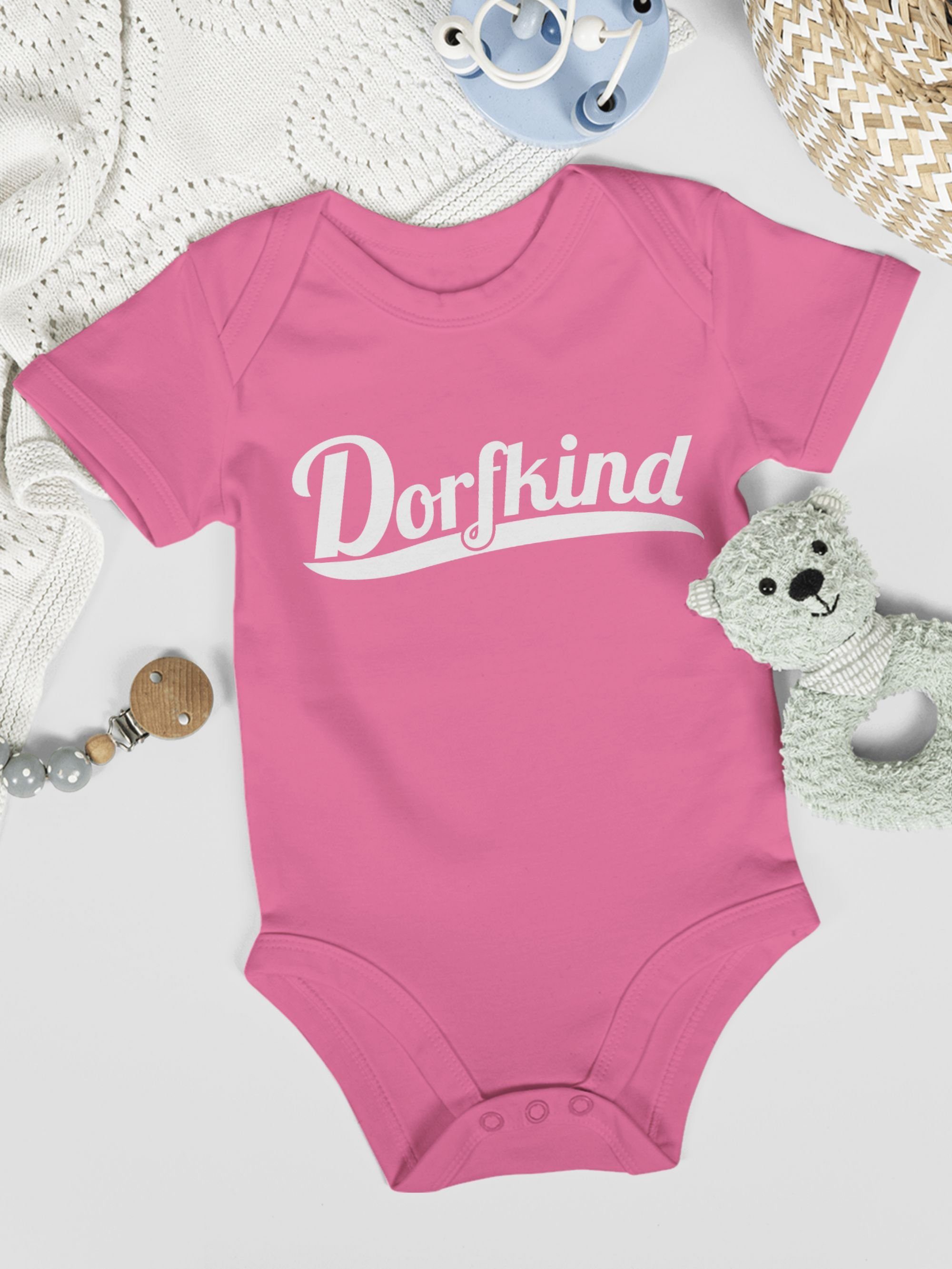 Sprüche Weiss Shirtracer Baby 2 Dorfkind Pink Shirtbody