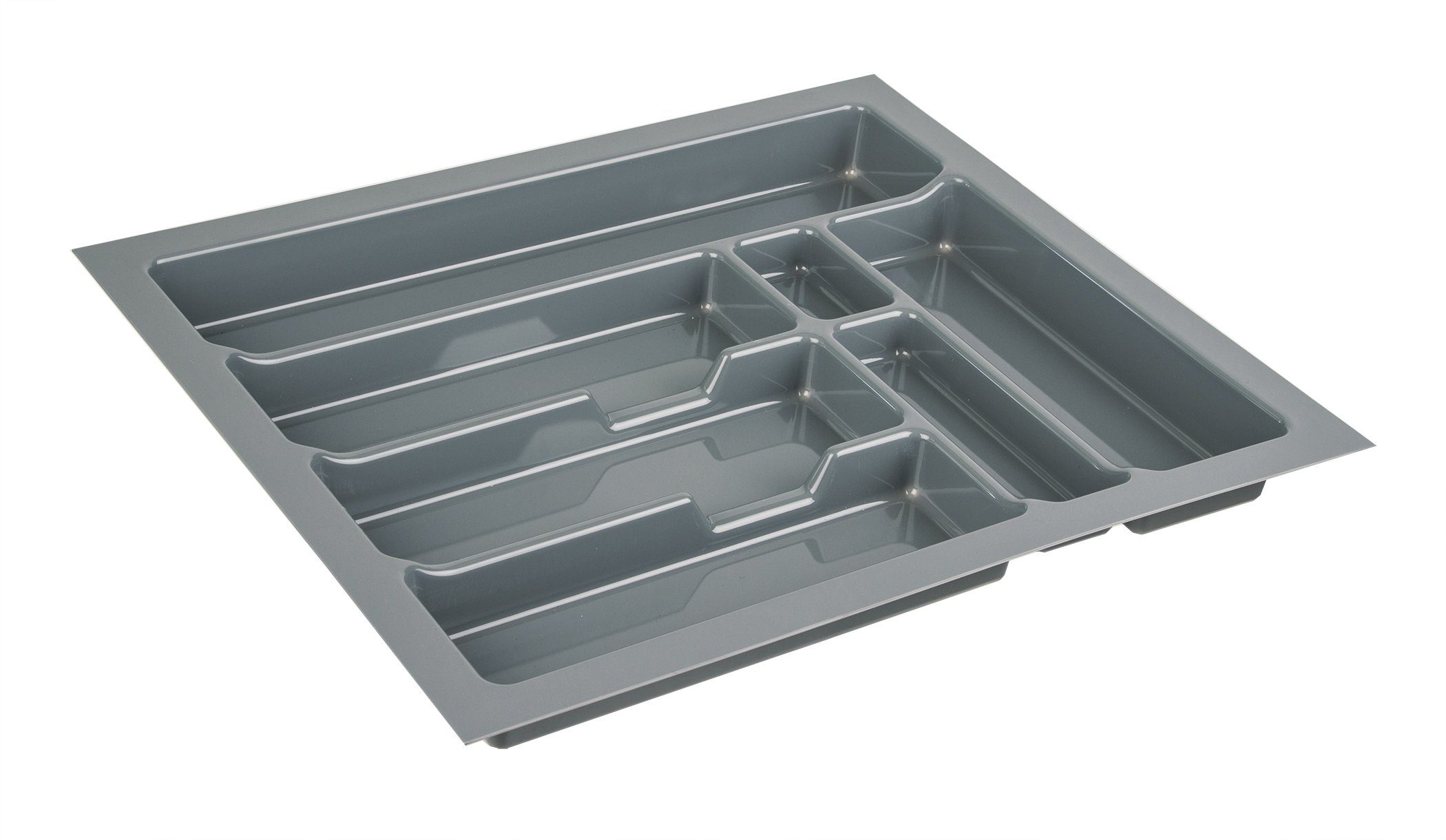 BigDean Schubladeneinsatz Besteckkasten Besteckeinsatz 50 cm Zuschneidbar 430x490mm silber-grau