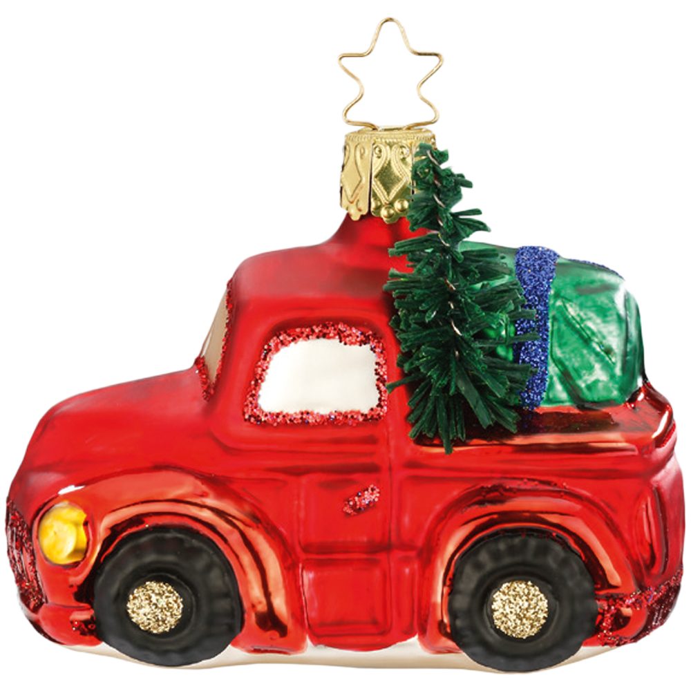 INGE-GLAS® Christbaumschmuck Lastwagen, Auto 6,5 cm (1-tlg), mundgeblasen, handbemalt