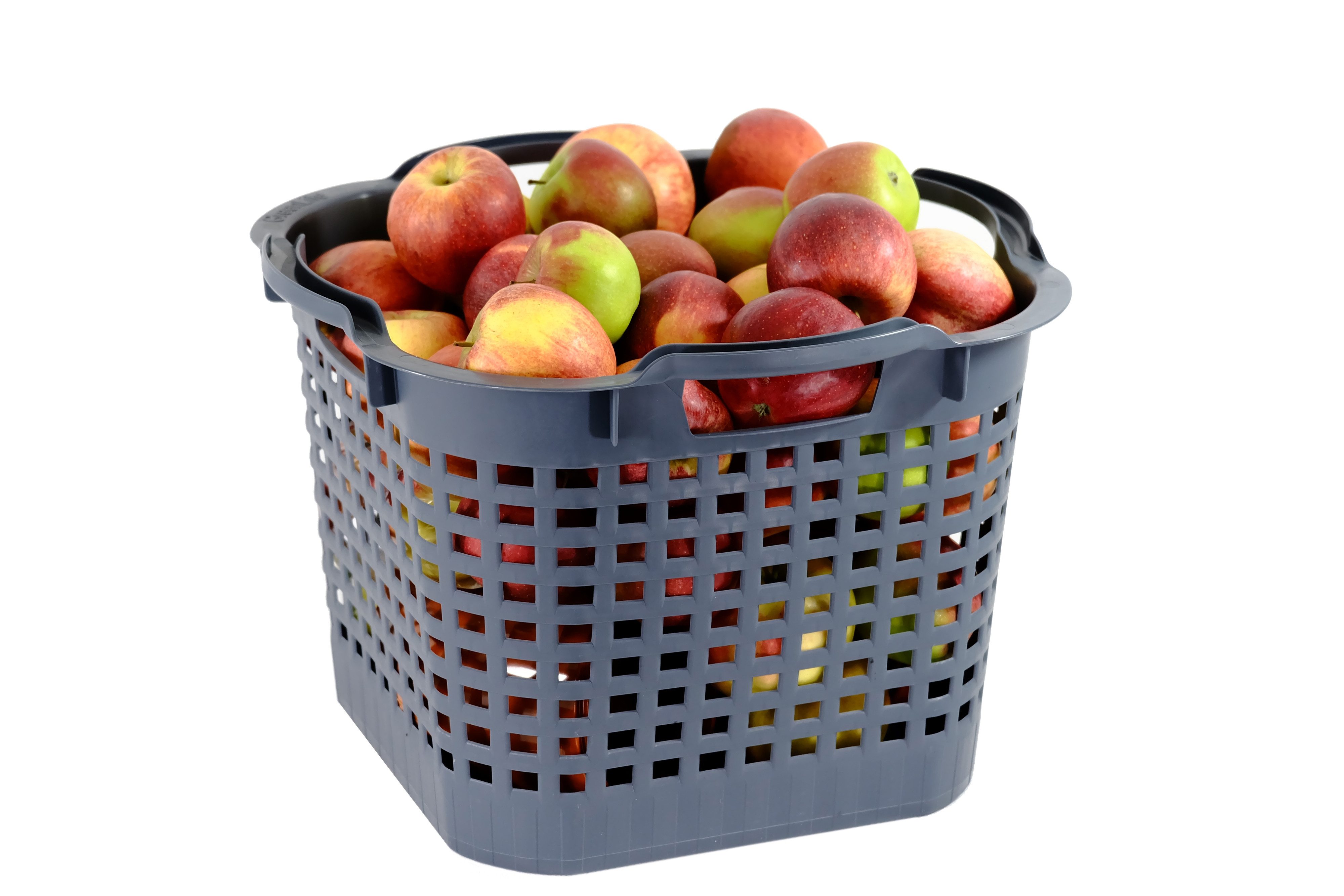 GreenLife Aufbewahrungskorb Uni-Korb 25 kg, 3 Stück, drehstapelbar, grau