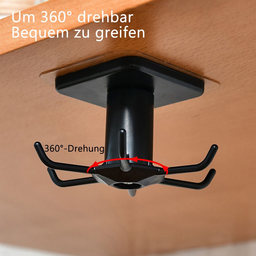 AFKSMILE Hakenleiste 2 Stücke 360°drehbarer Küchenutensilienhaken,Selbstklebend Hakenleiste