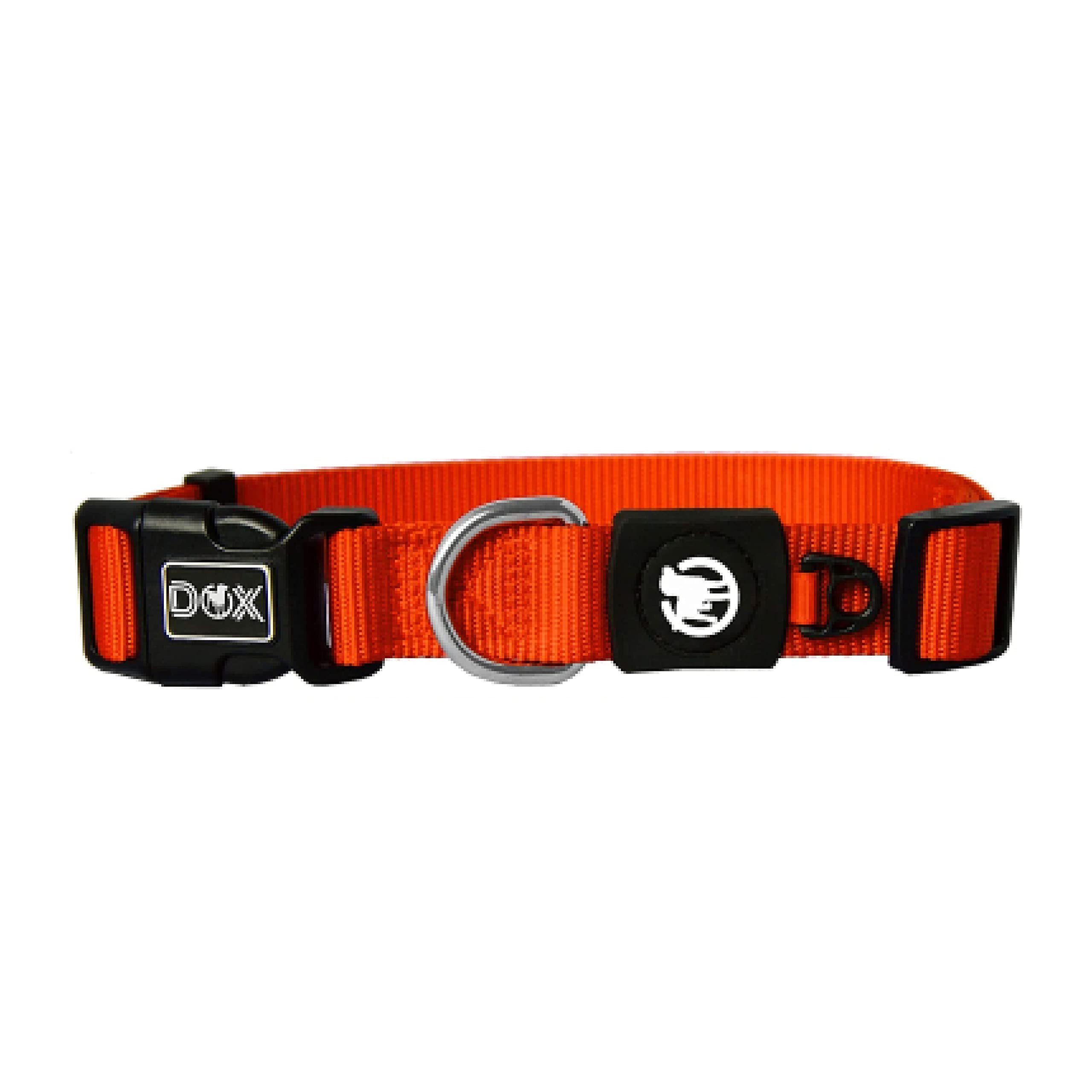 DDOXX Hunde-Halsband Nylon Hundehalsband, verstellbar, Orange M - 2,0 X 34-49 Cm