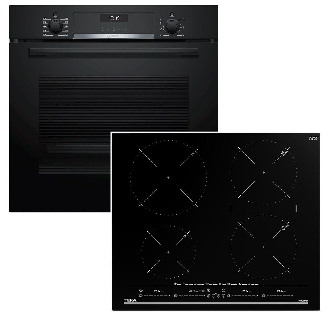BOSCH Backofen-Set EcoClean Direct AirFry + TEKA Induktionskochfeld Multislider 60 cm