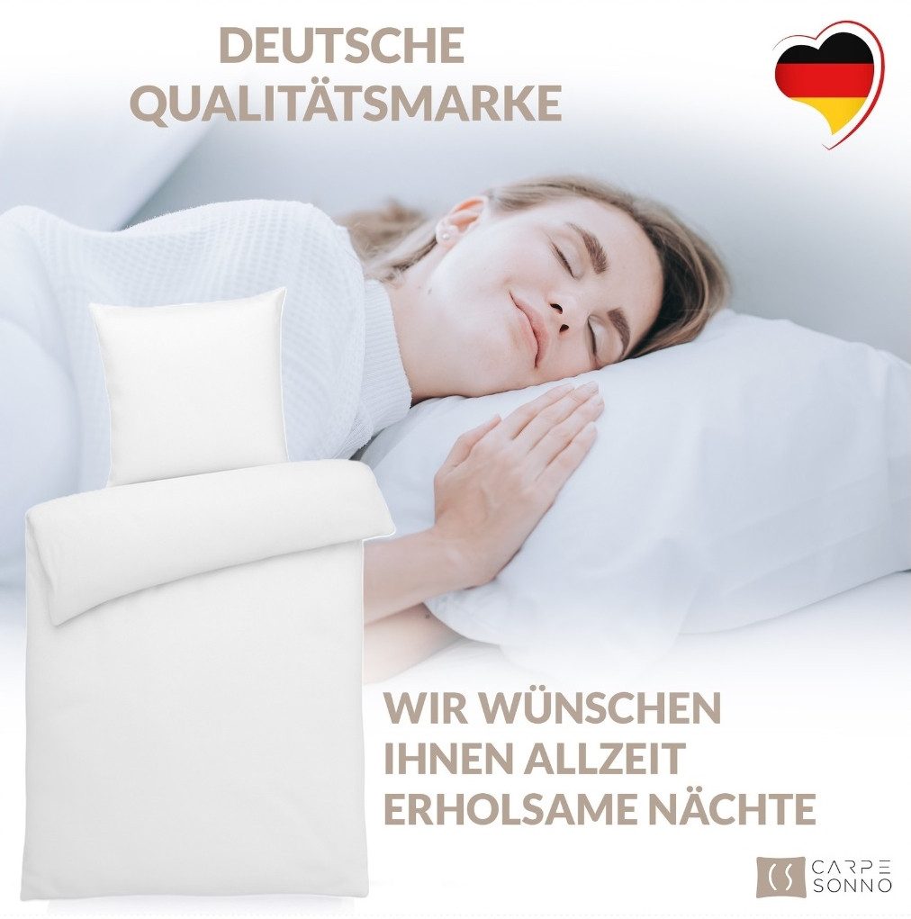 Carpe Sonno Bettwäsche Mikrofaser Bettwäsche 135x200 155x220 200x200 Einfarbig Atmungsaktiv, Mikrofaser, 2 teilig, Uni Bettbezug 135x200 Schwarz - Super soft & Oeko-Tex Zertifiziert
