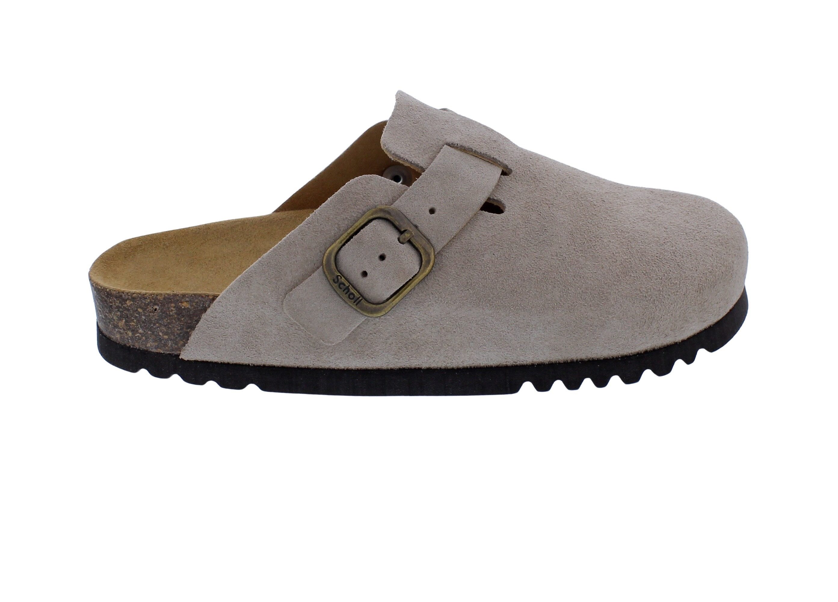 Scholl Scholl Fae Clog Dark Beige Suede - Velourleder in Beige Clog