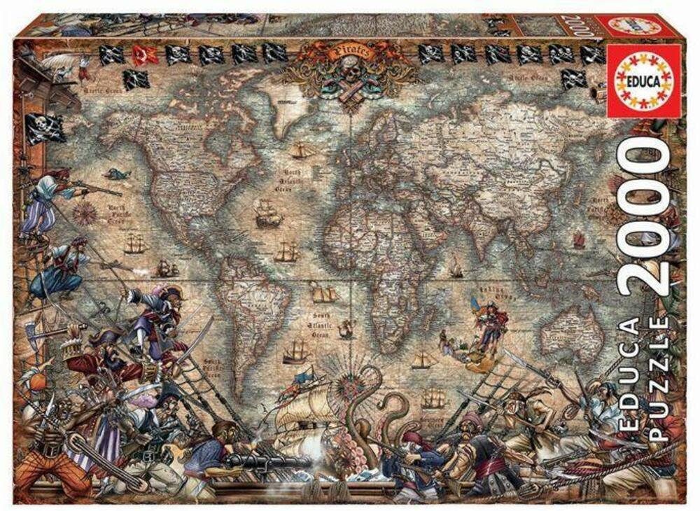 Carletto Puzzle Pirates Map (Puzzle), 2000 Puzzleteile