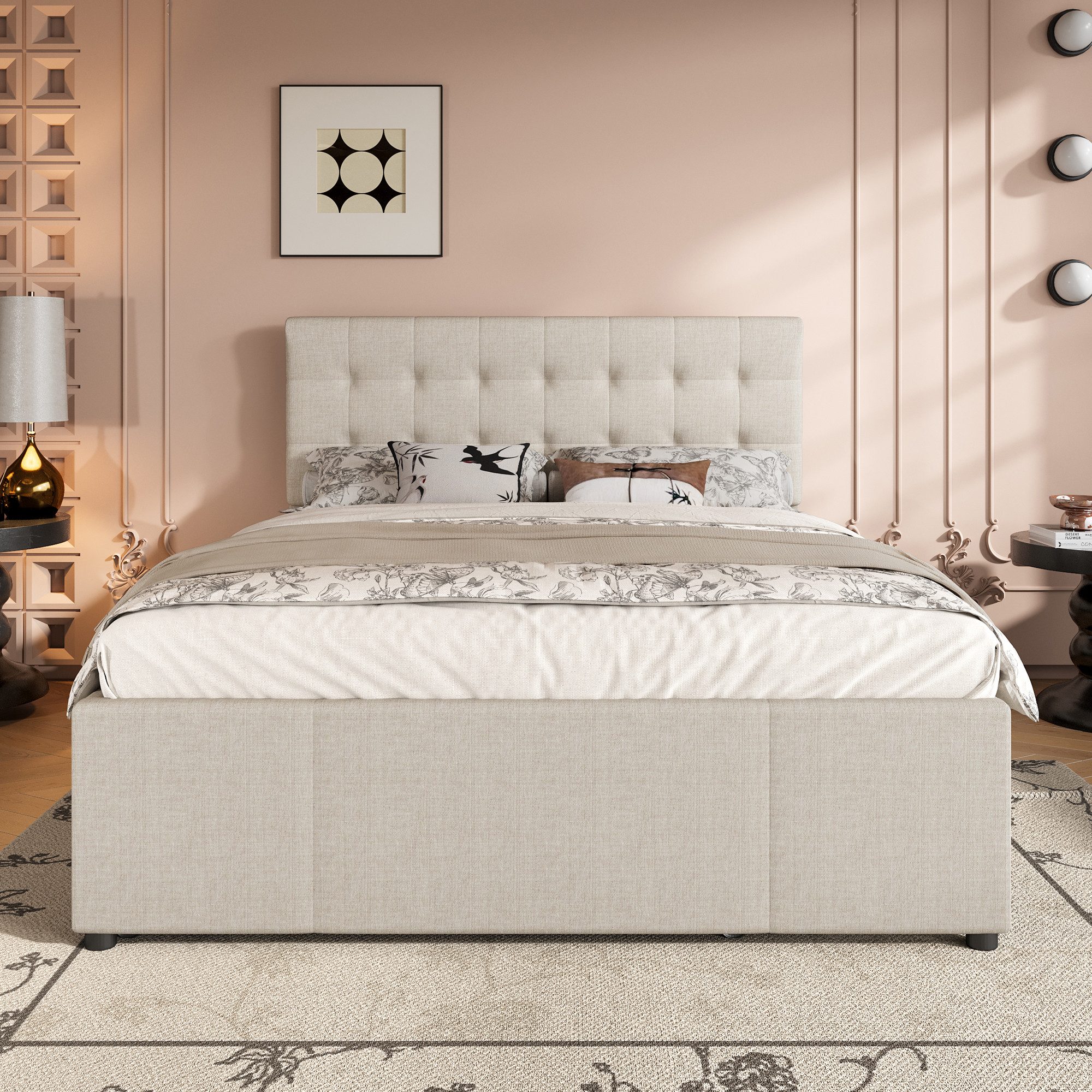 STILVORA Polsterbett 140x200 mit matratze und stauraum,Jungendbett mit ausz günstig online kaufen