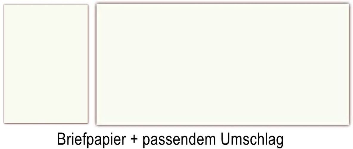 LYSCO Briefpapier SET GOHRSMÜHLE Premium Briefpapier DIN A4 + GOHRSMÜHLE Briefumschlag, Umschläge gefüttert, Rechteck-Verschluss, creme ohne Wasserzeichen