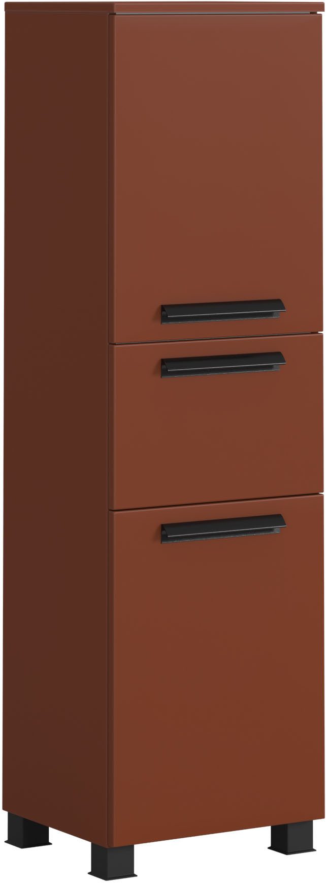 welltime Midischrank SALVADA, Midischrank 40 cm, gedämpfte Scharniere, Softclose Rot, Front und Korpus aus hochwertigen MDF, Anti-Finger-Print