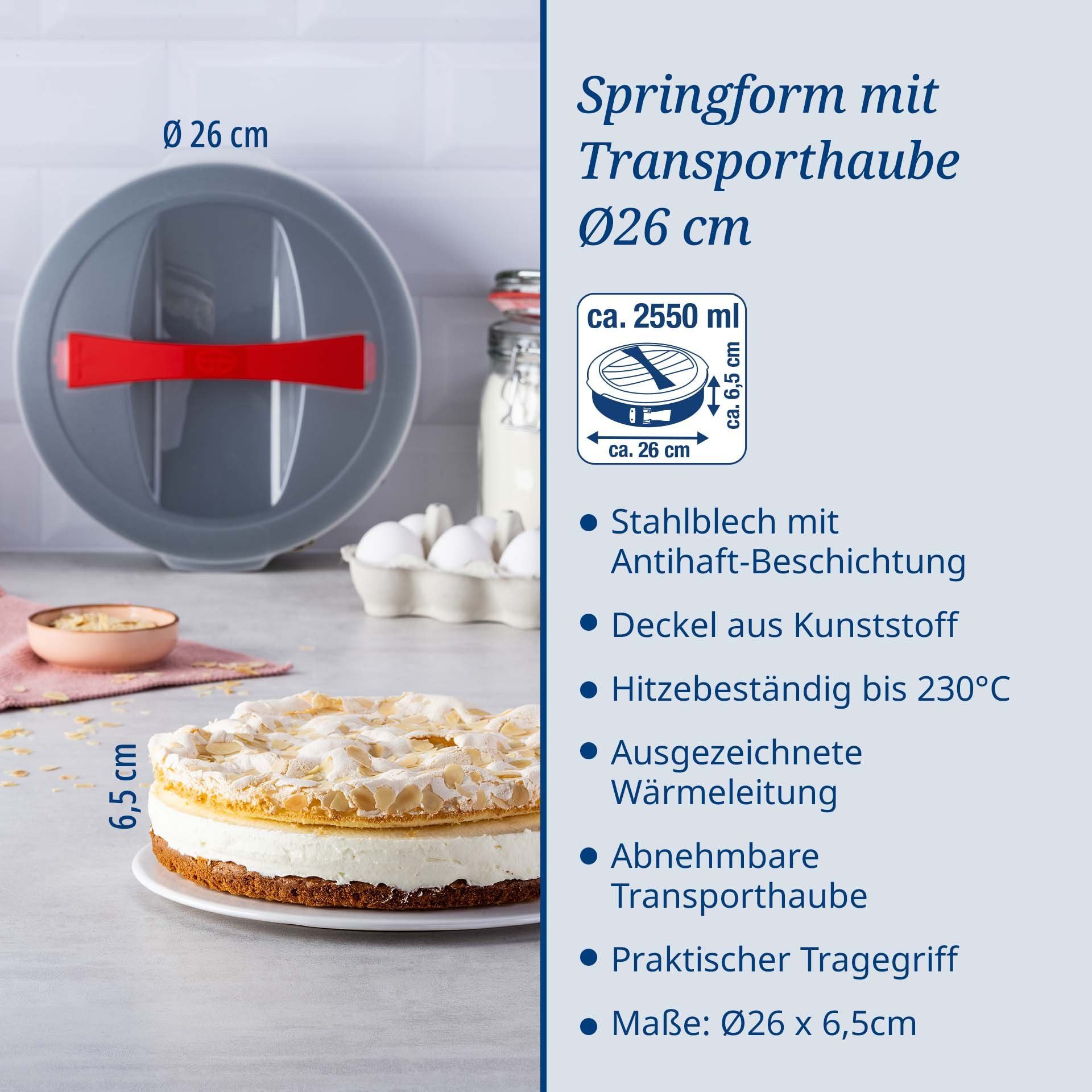 Dr. Oetker Küchenhelfer Springform Springform mit Transporthaube