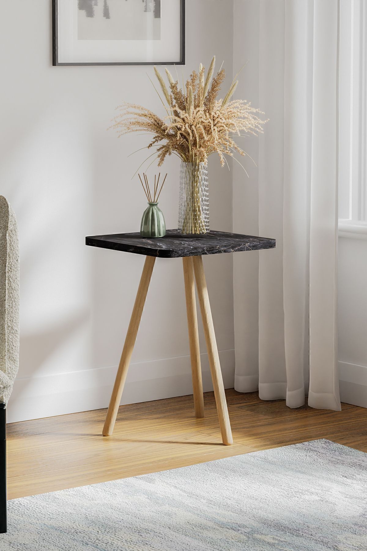 en.casa Beistelltisch (1-St), Holzbeine, 34x34 cm, günstig online kaufen