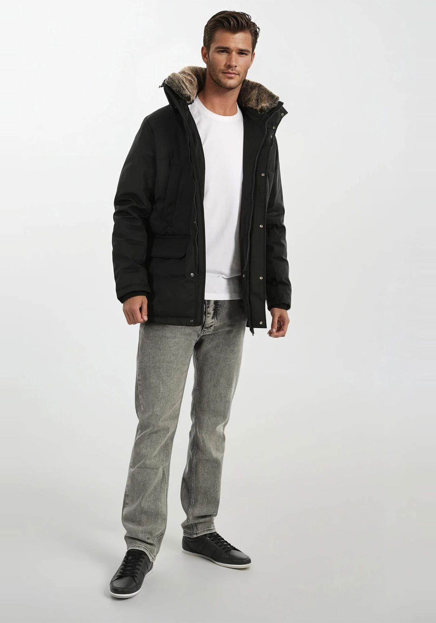 Alessandro Salvarini Winterjacke ASGiova Parka mit warmem Kunstfellkragen und hochwertigem Obermaterial