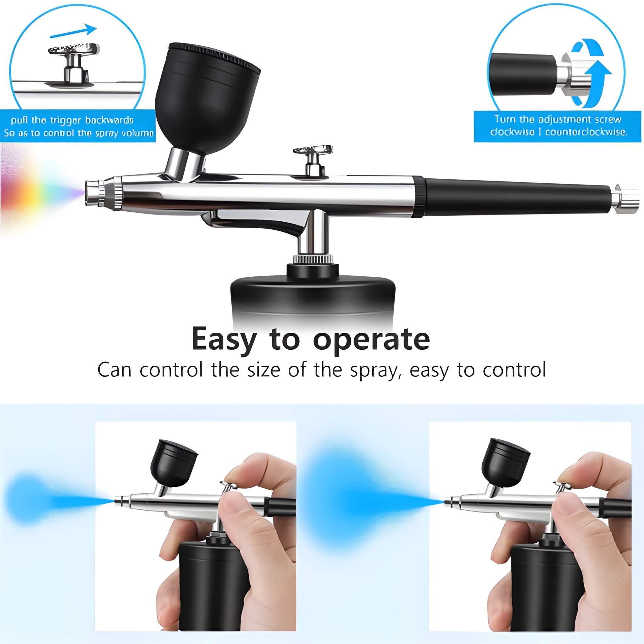 Athlix Airbrush-Kompressor Airbrush mit Kompressor zum Nagellackieren kabellos Sprühpistole, 360 kPa Luftdruck - Ideal für feine Detailarbeiten – Bild 5 von 5