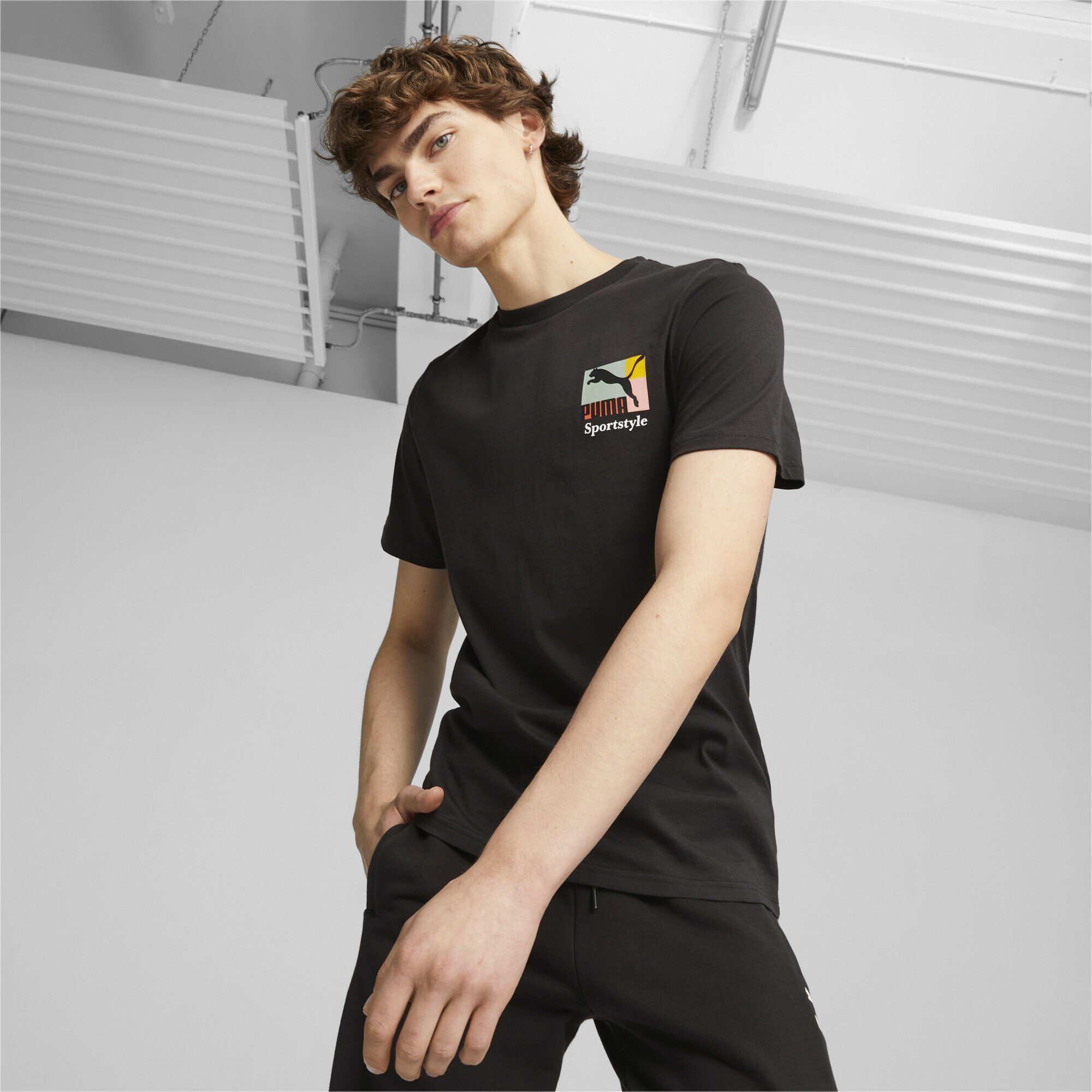 PUMA T-Shirt Classics Brand Herren T-Shirt Black Love