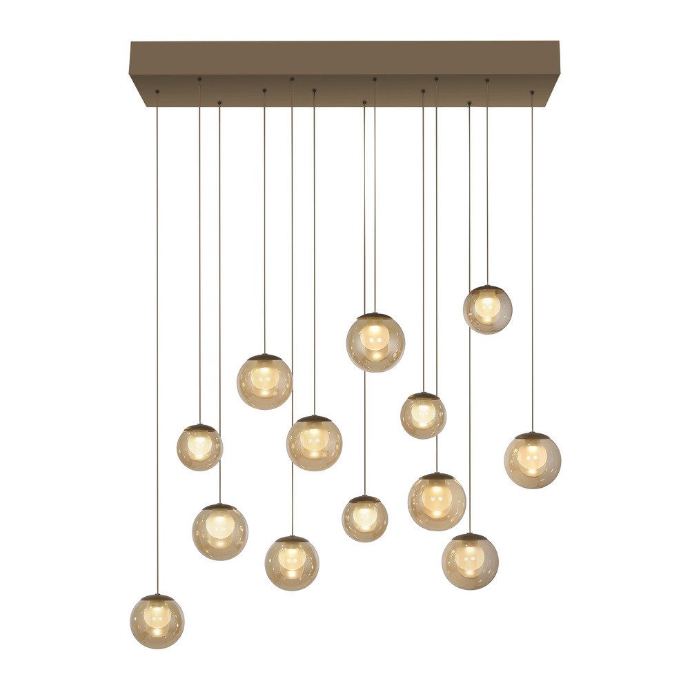 Paul Neuhaus LED Pendelleuchte LED Pendelleuchte PURE POPUP, Dimmfunktion, höhenverstellbar, CCT, 13x LED Board / 3W, warmweiß-kaltweiß, manuell höhenverstellbar Comfort Lift, Glas rund