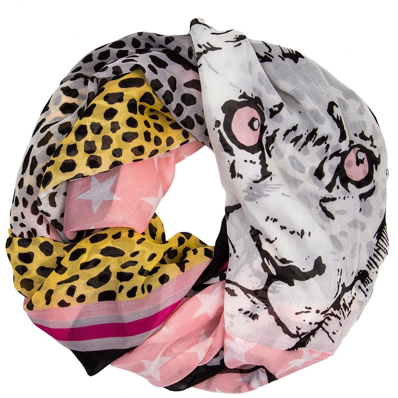 Loop SC322 Damen Loop mit Sternen und Löwen Print