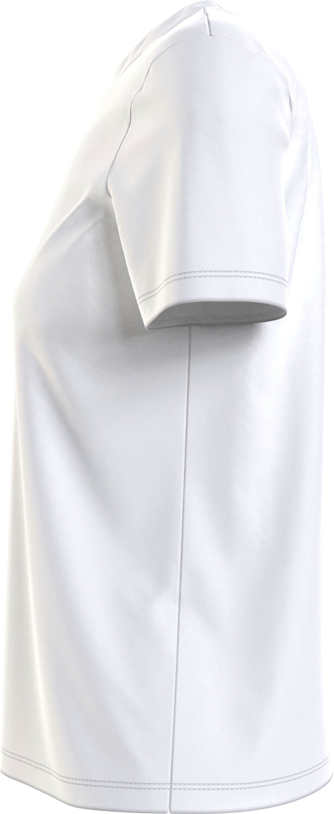Calvin Klein Jeans T-Shirt MODERN Bright TEE LOGO STACKED White mit Klein STRAIGHT Jeans Calvin Logodruck dezentem