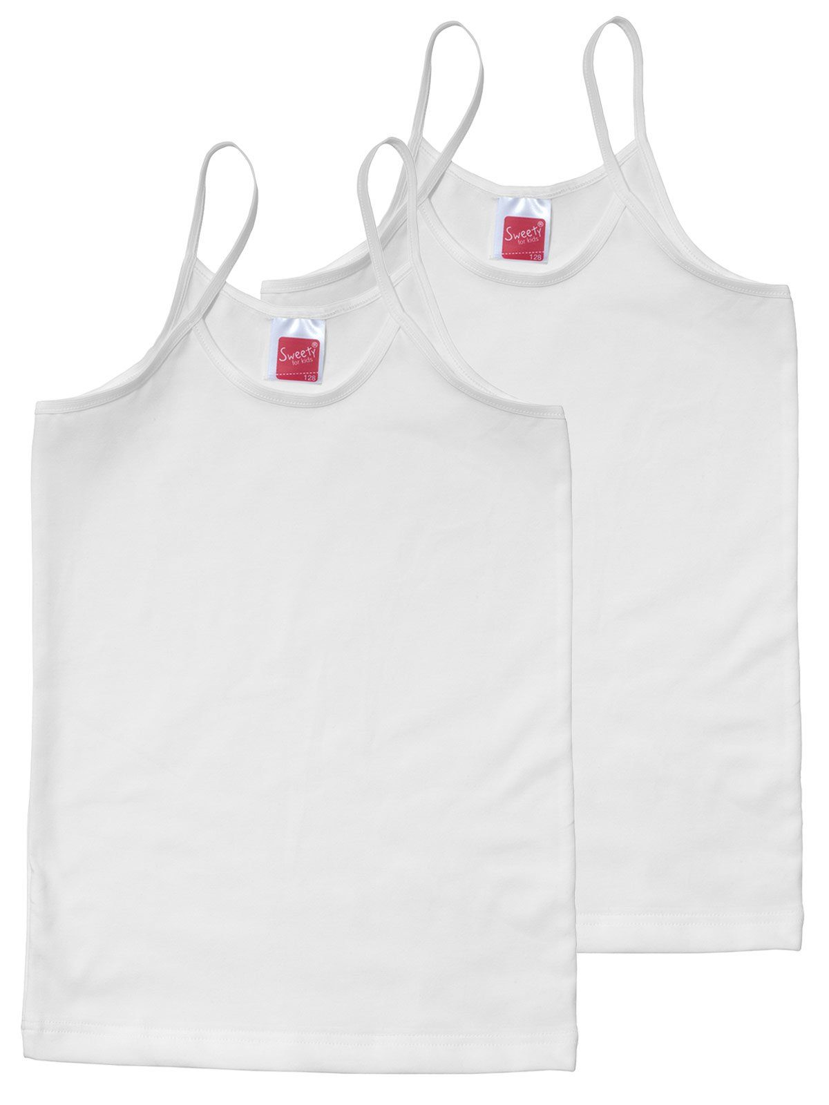 Trägerhemd for Unterhemd Sweety Mädchen 2-St) Sparpack Feinripp Markenqualität Kids 2er hohe (Spar-Set, weiss