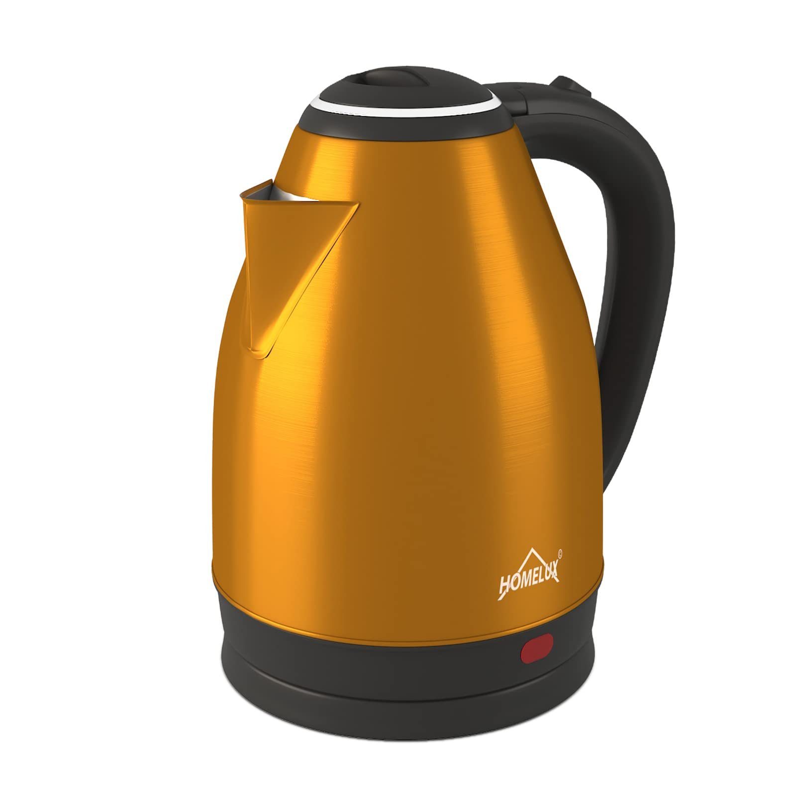 Wasserkocher W, BPA-freier l, Edelstahl Trockengehschutz, für Kaffee, 1500,00 Gelb Tee Abschaltautomatik 1.8 Schnelldurchlauferhitzer, Geeignet und HOMELUX Heißwasserboiler,