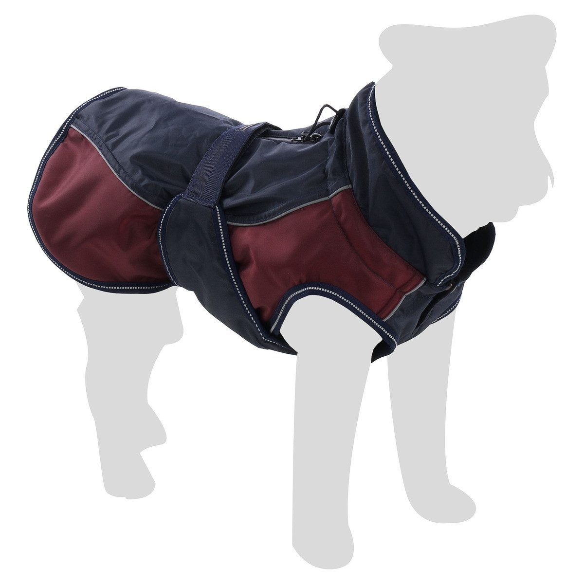 Flamingo Hundemantel Wintermantel Eisberg dunkelblau/bordeaux