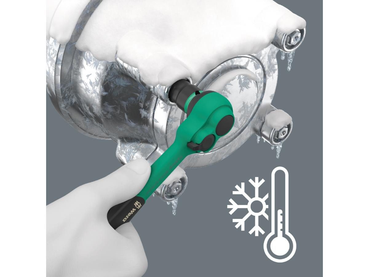 Wera Steckschlüssel 8100 SB 12 Zyklop Comfort Knarrensatz (Set), 11-teilig, inkl. robuster Textilbox, 4,5° Rückholwinkel