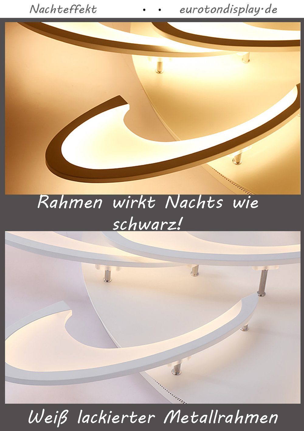 Euroton LED Deckenleuchte LED Deckenleuchte Fernbedienung Lichtfarbe einstellbar dimmbar Lampe, LED fest integriert, kaltweiß,neutralweiß bis warmweiß, 7000 k-3 – Bild 5 von 5