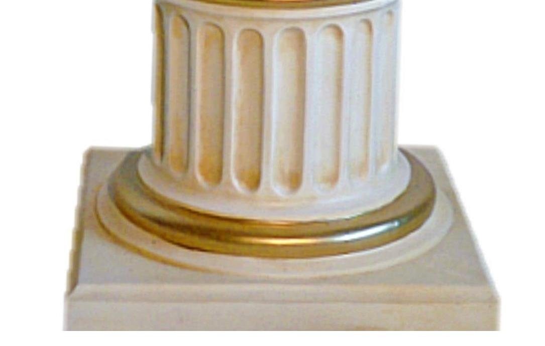 Antikes Wohndesign Küchentisch Esstisch Esszimmertisch Möbel Säulen-Esstisch Griechische Achteckiger