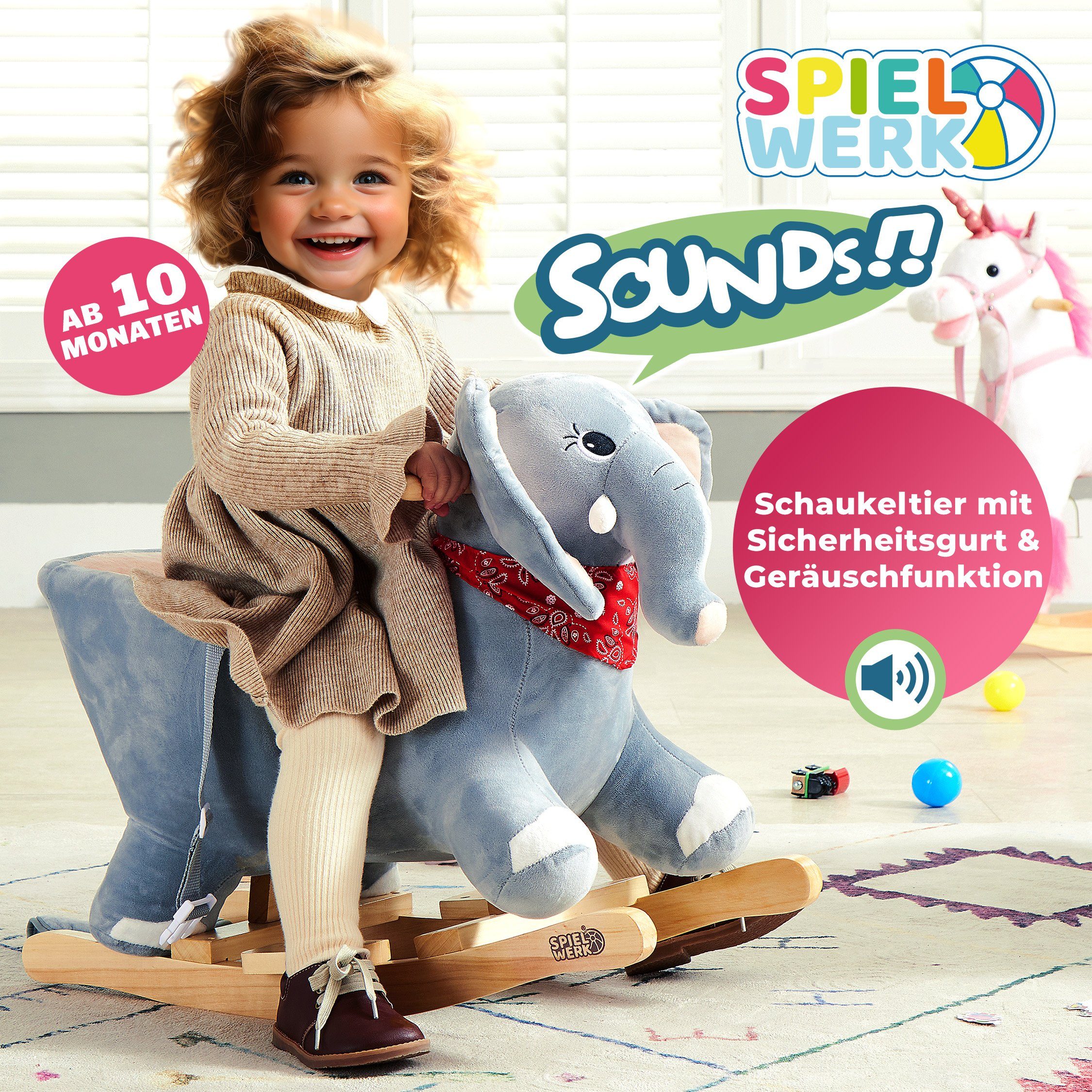 Deuba Schaukeltier Elefant, Schaukelelefant Schaukeltier Wippe günstig online kaufen