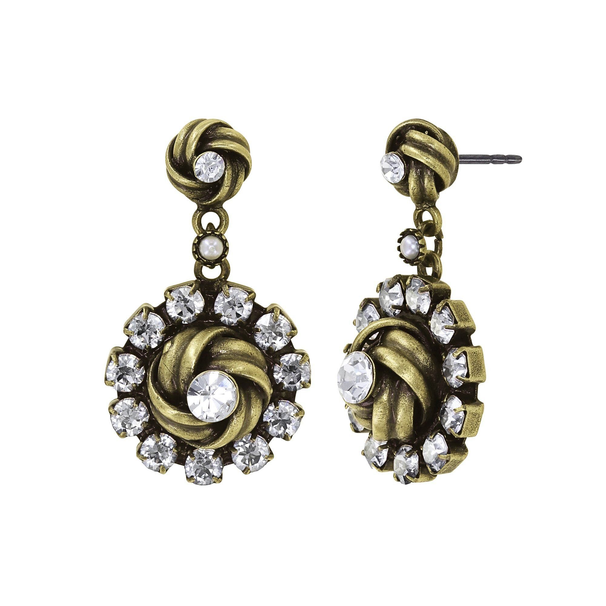 KONPLOTT Paar Ohrhänger KONPLOTT Ohrringe Stecker La Comtesse II weiß antik Messing