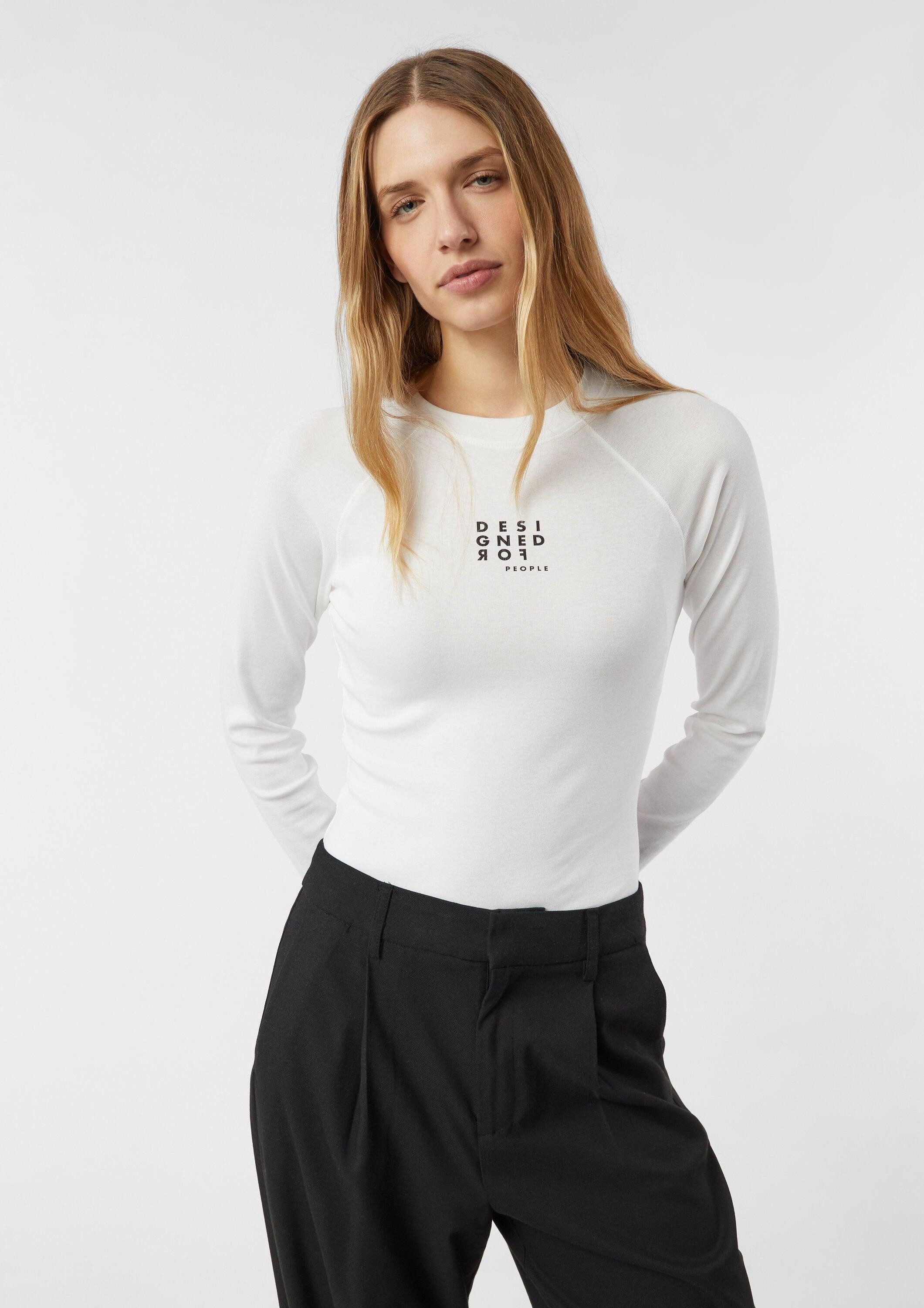 comma Langarmshirt T-Shirt Schmales Longsleeve mit Raglanärmeln