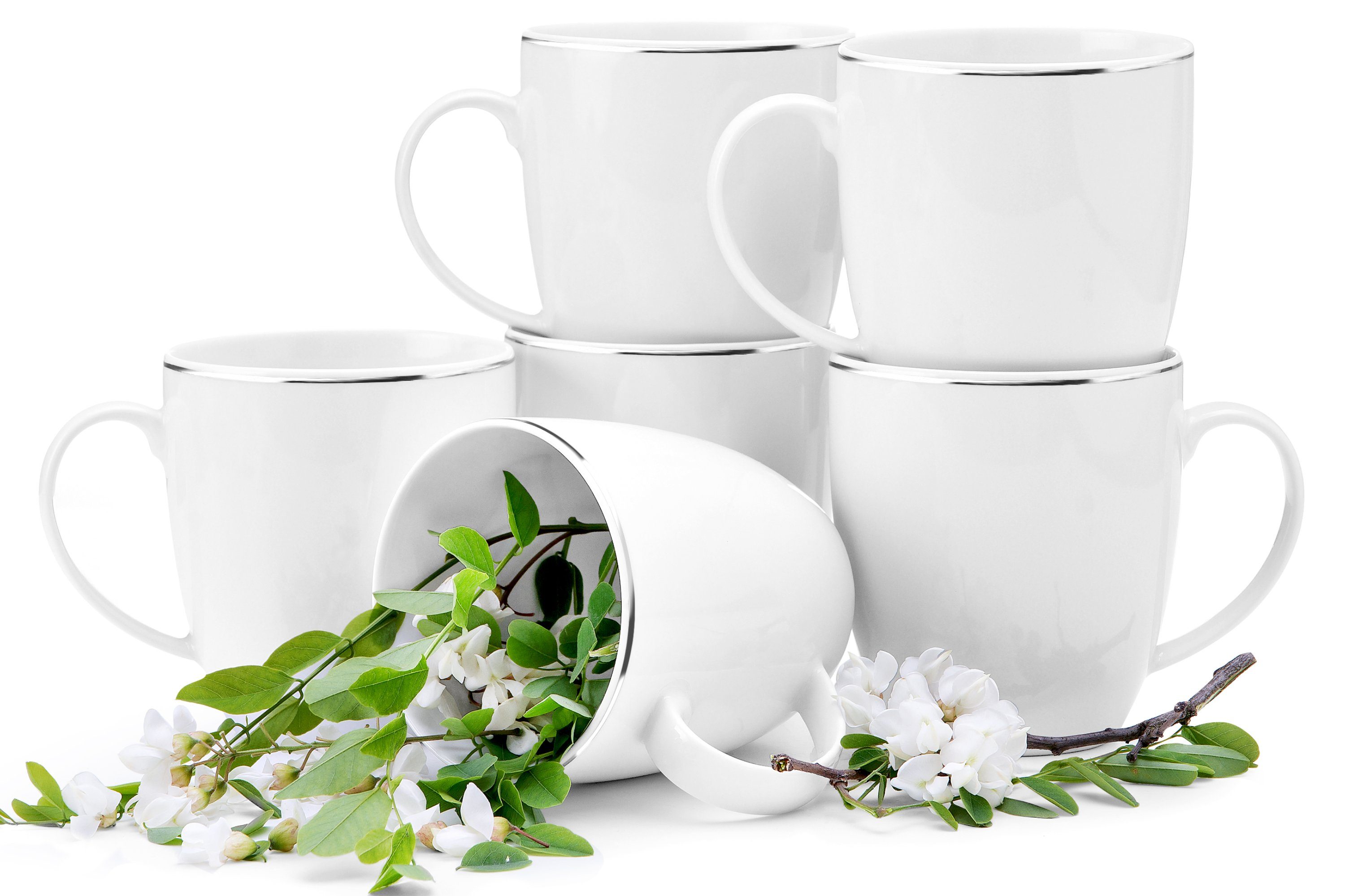 KONSIMO® Becher BOSS Becher-Set Kaffeebecher 6 Personen 6-tlg, Porzellan, rund, 380ml