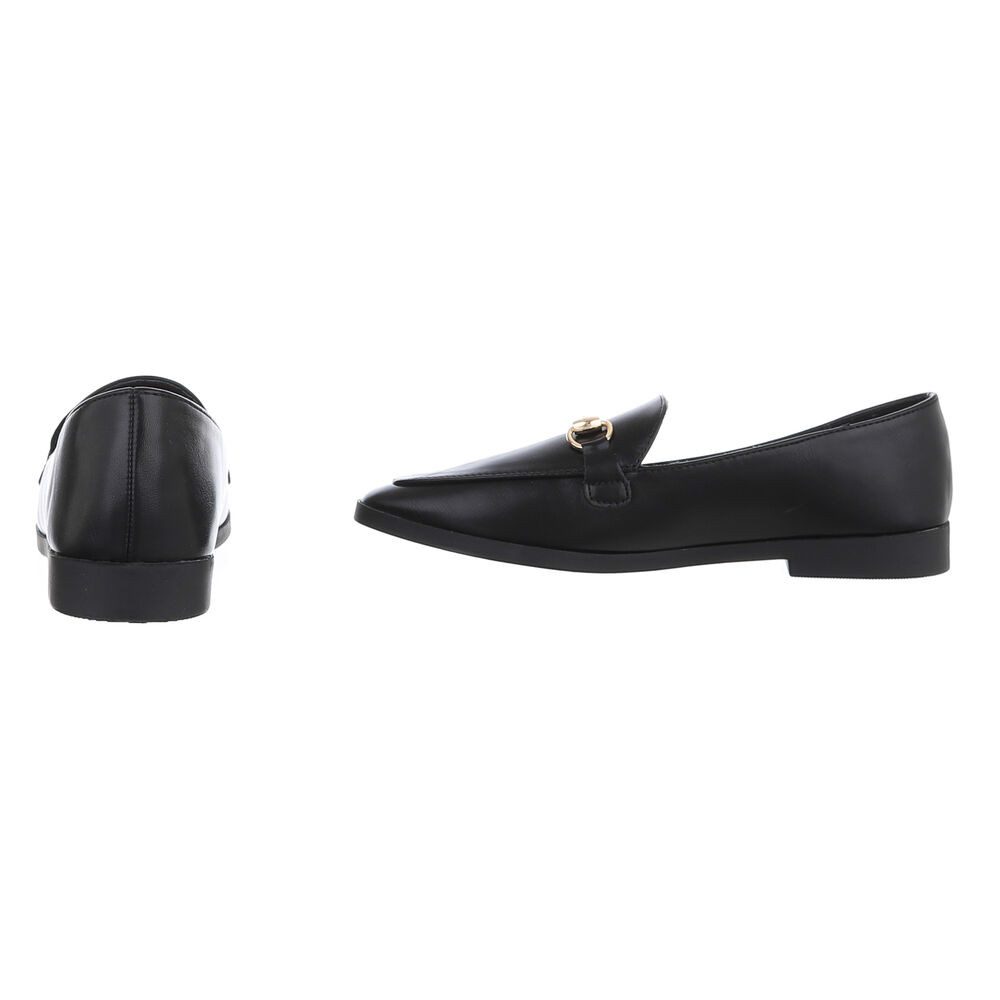 Ital-Design Damen Mokassins Freizeit Mokassin (88930677) Blockabsatz Mokassins in Schwarz – Bild 5 von 5