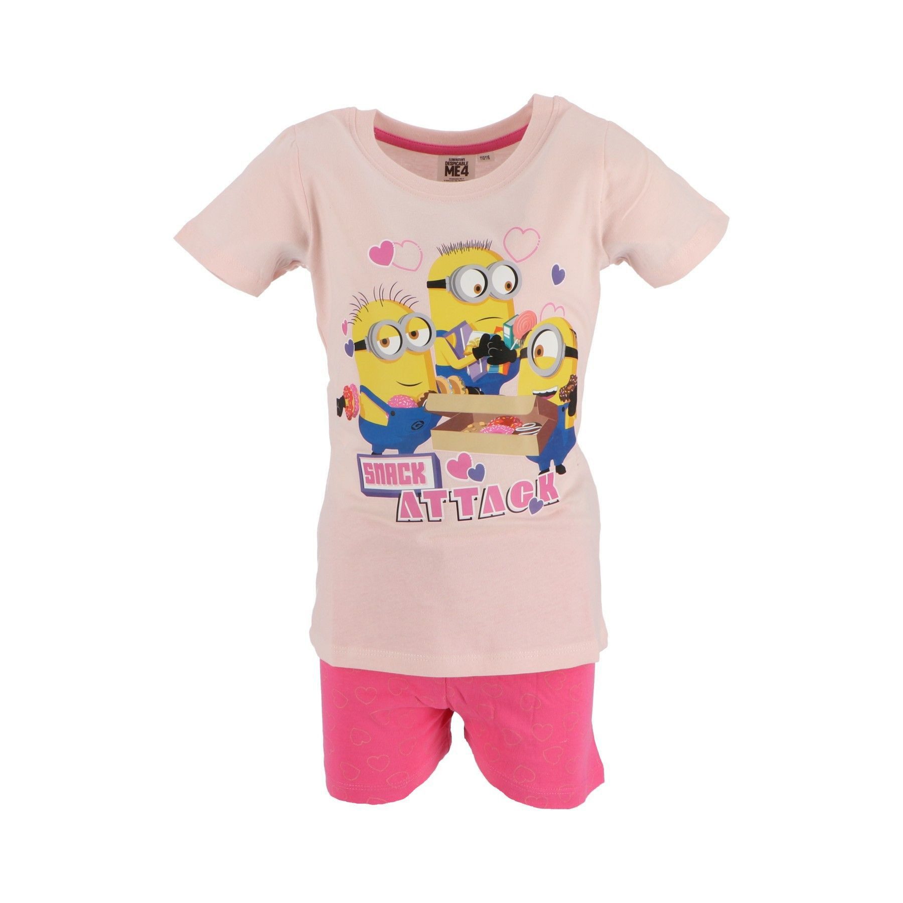 Minions Pyjama Pyjama für Mädchen – Kurzer Schlafanzug aus weicher Baumwolle