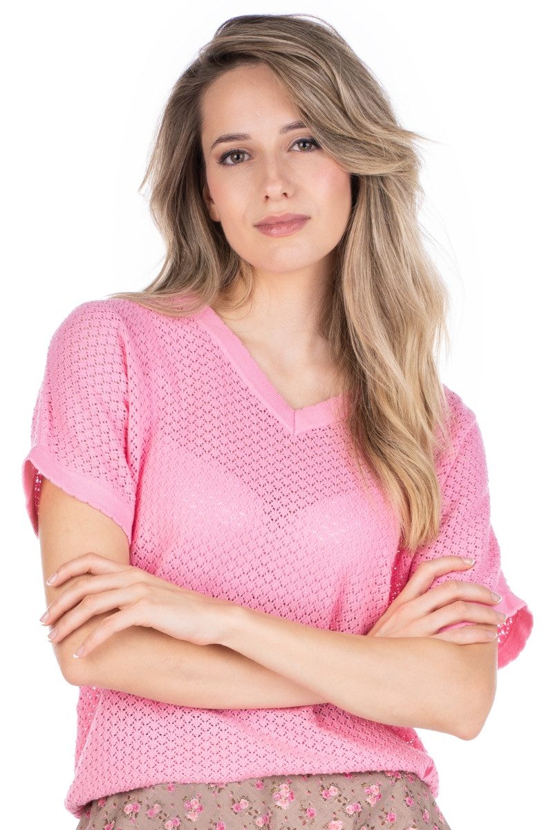 Lieblingsstück Trachtenshirt Damen Strickshirt - ZABRINA - sachet pink