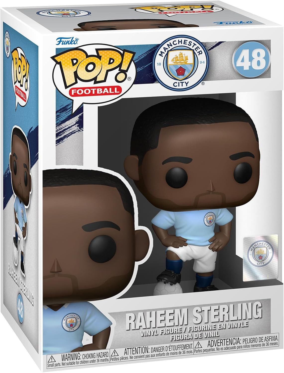 Funko Actionfigur Manchester City F.C. POP! Football Vinyl Figur Raheem Sterling 9 cm, (1-tlg), coole Vinyl-Figur.