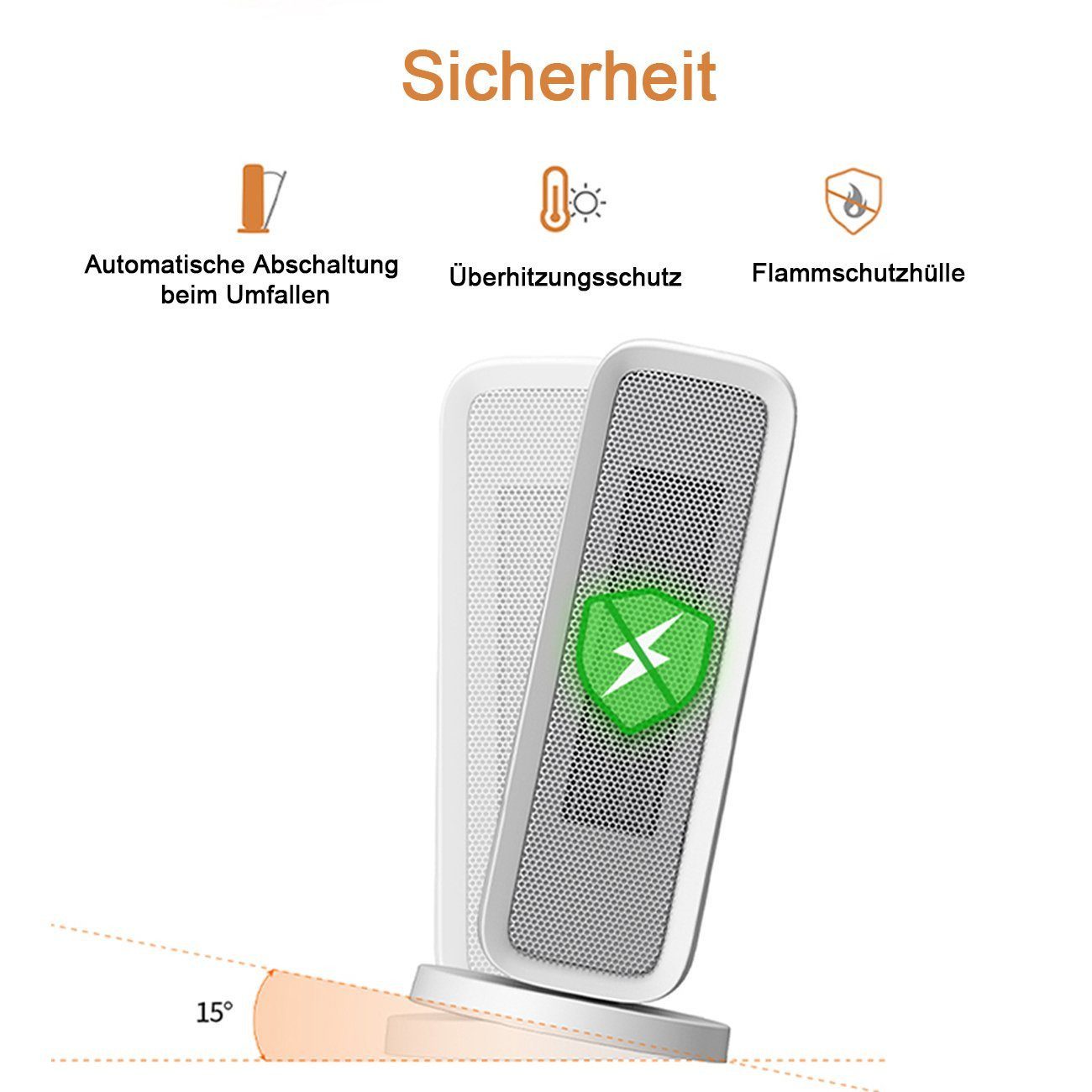Zedelmaier Heizlüfter Heizlüfter Elektrische Heizgeräte Energiesparend Keramikheizung, 3 Heizstufen, Weitwinkel