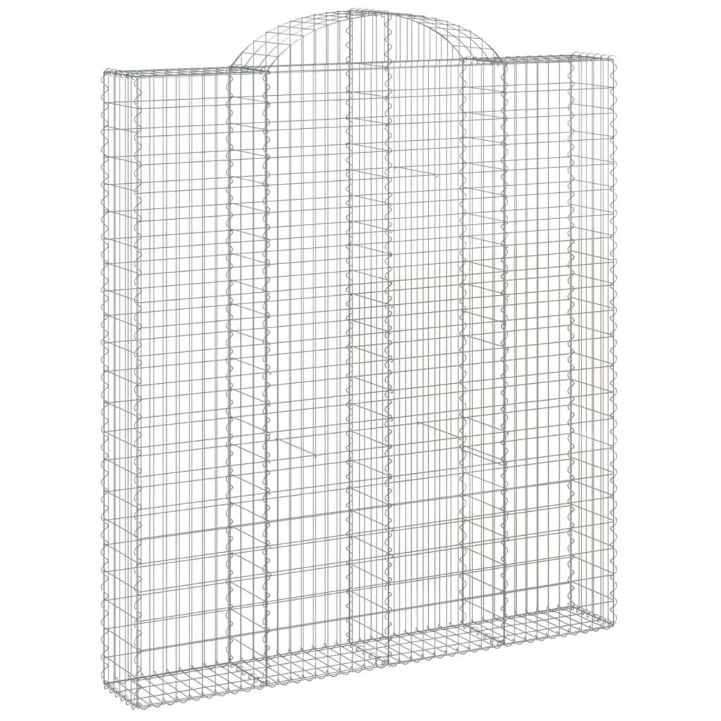 Blumentopf Gabionen mit Hochbogen 5 Stk. 200x30x220/240cm Verzinktes Eisen
