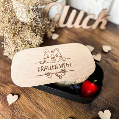 Spruchreif® Lunchbox Lunchbox mit graviertem Holzdeckel