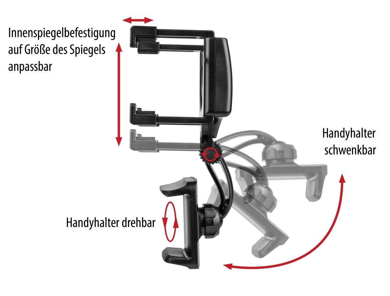 EUFAB Smartphone-Halterung EUFAB KFZ-Smartphonehalterung für den Innenspiegel